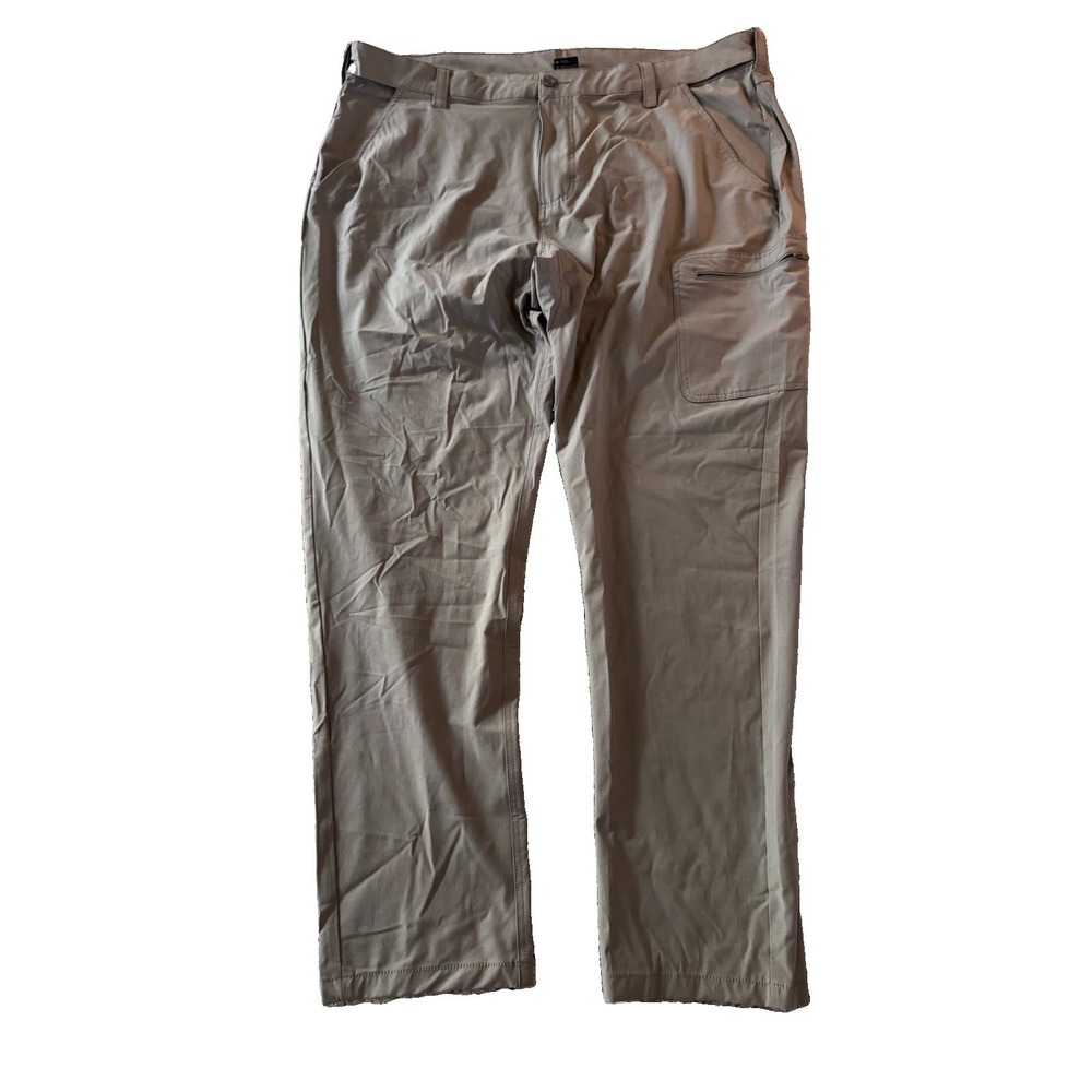 Huk Men's 3XL Cargo Pants Beige Tan Performance Fishing Quick Pockets 44x32.5